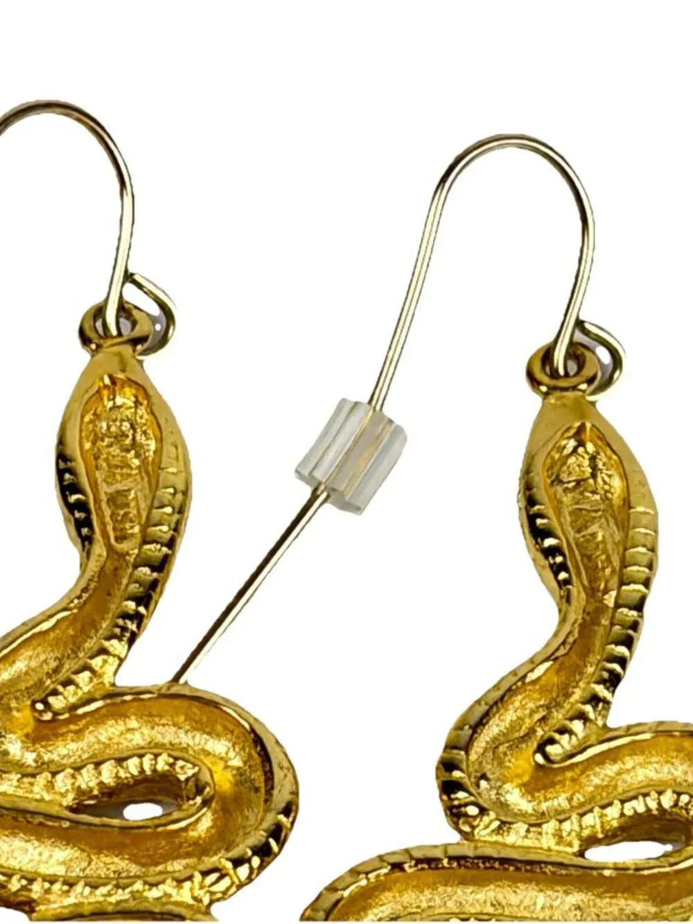 Vintage Metropolitan Museum Of Art MMA USA Snake Earrings Gold Tone 2”